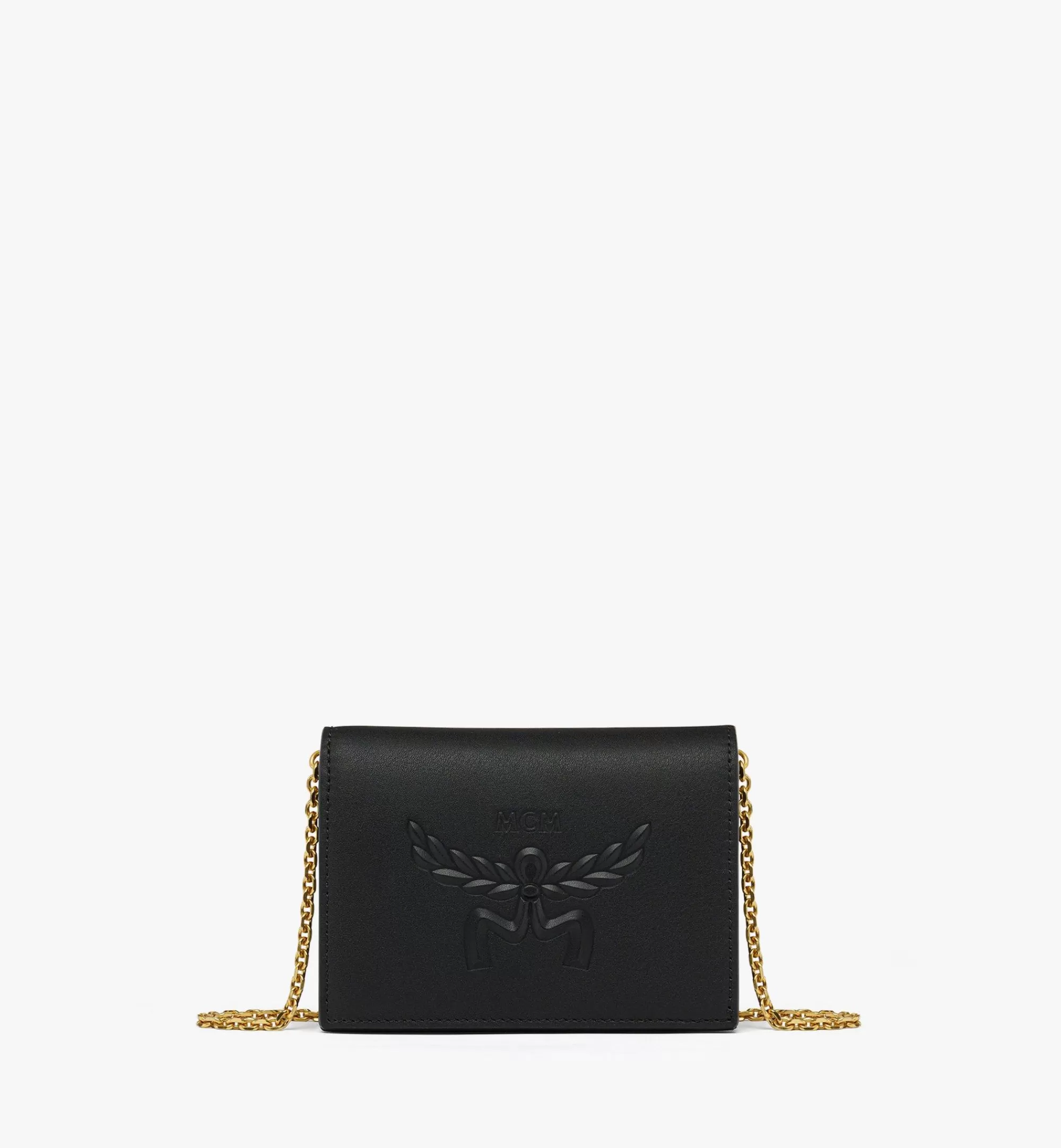 Cheap Portefeuille à Bandoulière Chaîne Himmel En Cuir De Veau à Logo Laurier Femme Petits Portefeuilles