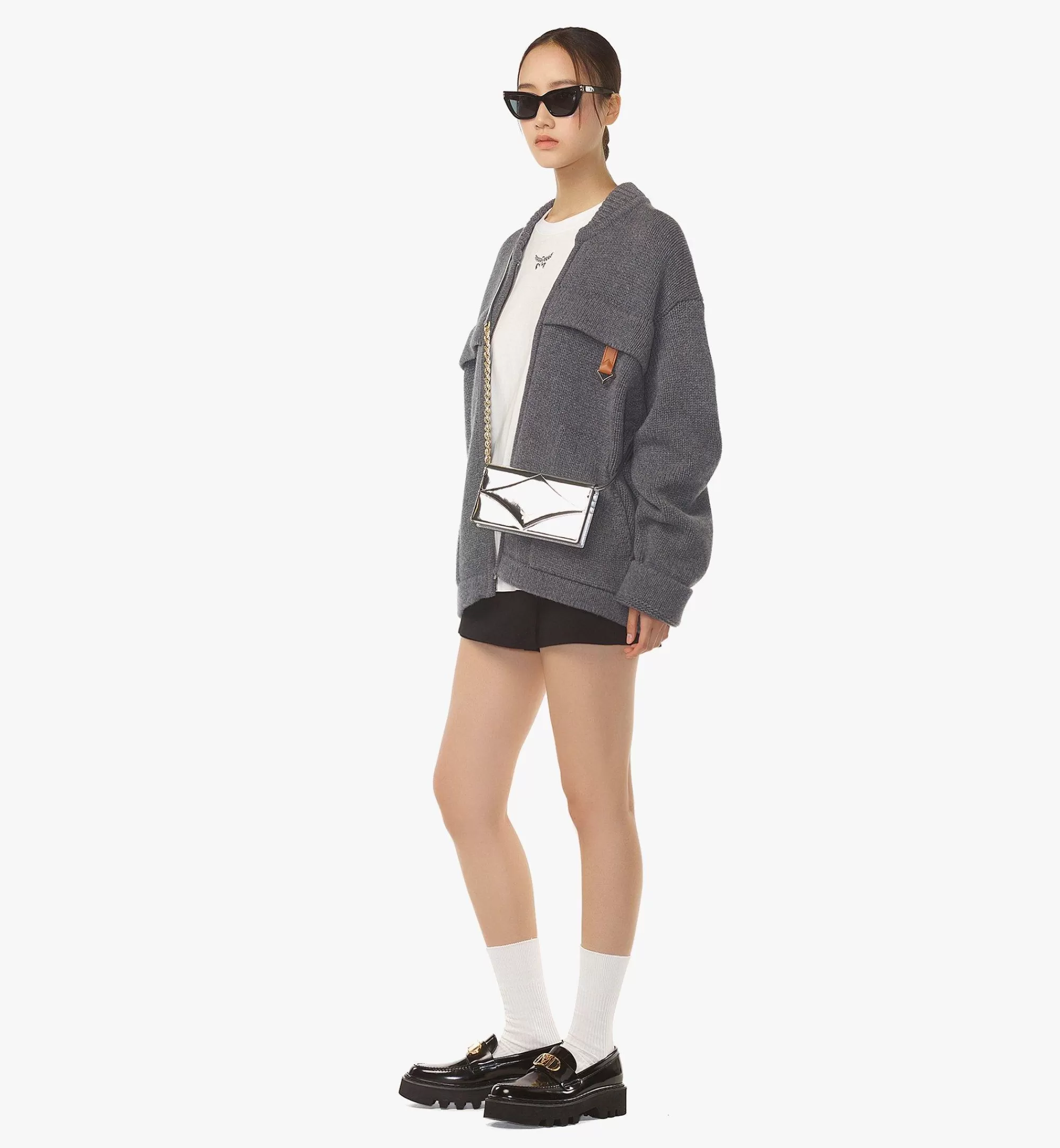 Store Portefeuille Diamond à Bandoulière Chaîne En Cuir Métallisé Effet Miroir Femme Portefeuilles Avec Bandoulière | Sacs Mini