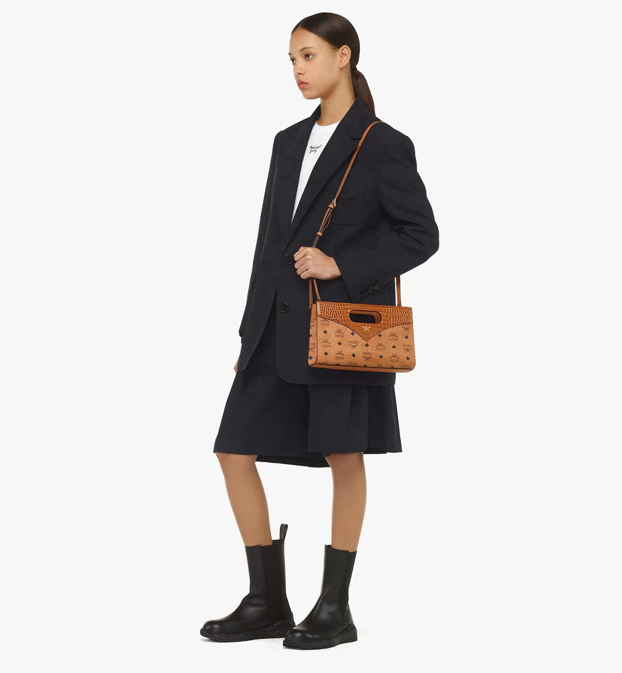 Shop Sac Fourre-tout Diamond En Visetos Et Cuir Embossé Effet Crocodile Femme Sacs Porté Épaule Et Sacs Bandoulière | Sacs Avec Poignée