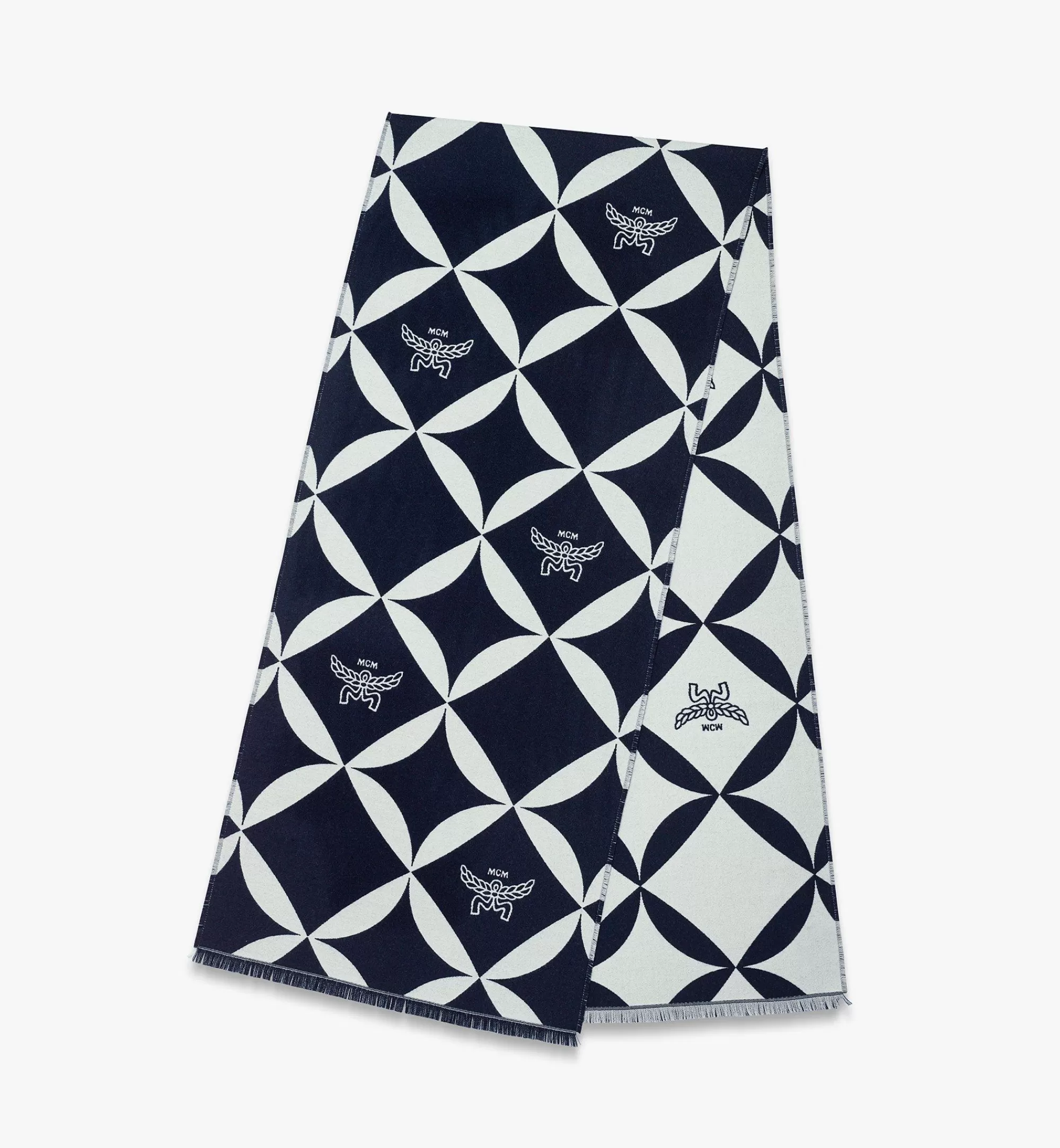 Clearance Étole Bicolore En Laine Jacquard Monogrammée Femme Foulards Et Accessoires En Soie | Écharpes