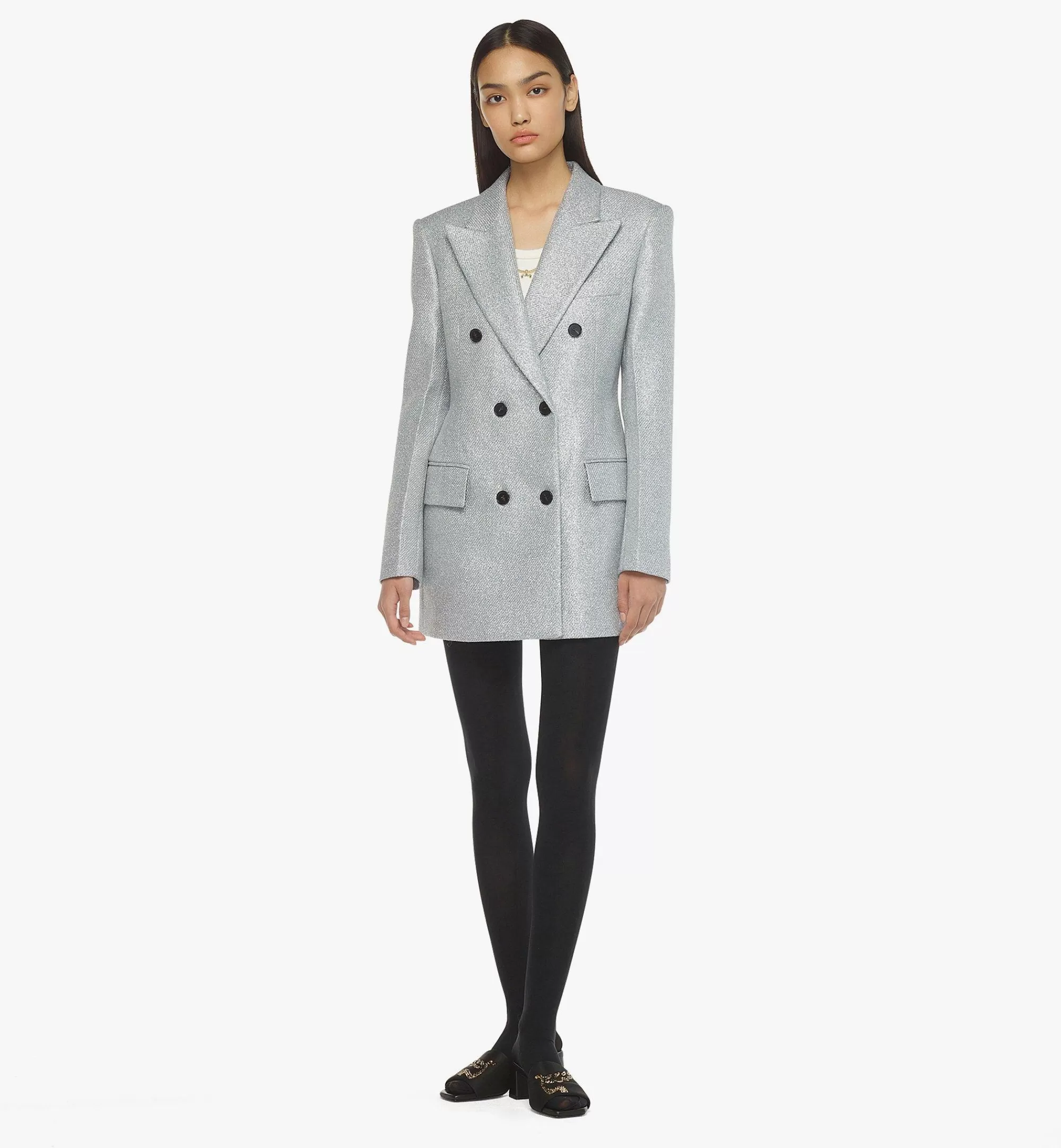 Flash Sale Veste En Tweed De Lurex Métallisé Femme Vestes Et Manteaux